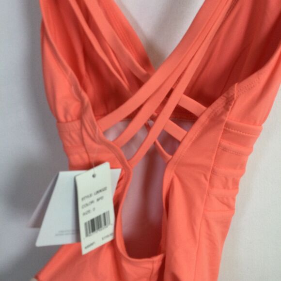La Blanca Womens Multi-Strap Cross-Back One Piece Swimsuit Orange Size 0 NWT - Picture 13 of 16
